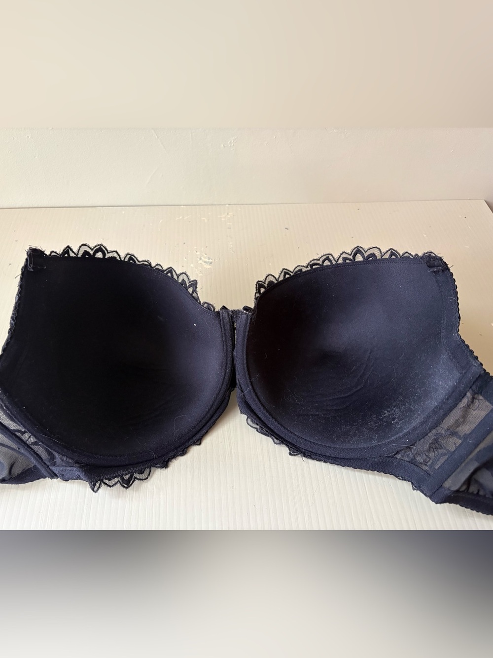 La Vie En Rose Black Lace strapless Underwire Bra 40DD - Picture 5 of 7